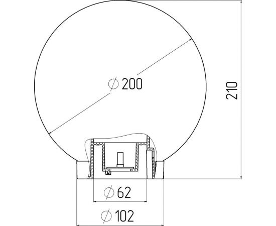 Садовопарковый светильник ЭРА НТУ 0160205 шар дымчатый D200mm Б0048065 – изображение 2