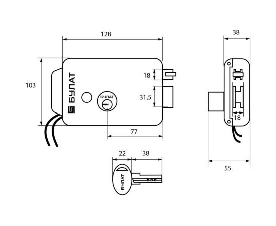Накладной электромеханический замок БУЛАТ ЗЭМн 850 НС нержавеющая сталь ДЛЯ КАЛИТОК И ВОРОТ 14094 – изображение 2