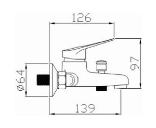 Смеситель для ванны Potato с коротким изливом и переключателем для душа P30213 – изображение 2