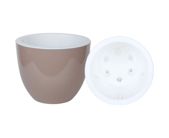 Пластиковый горшок с вкладкой liveingreen Орион фраппе, диам. 24 см, высота 18 см, 6 л ОР24-90 – изображение 2
