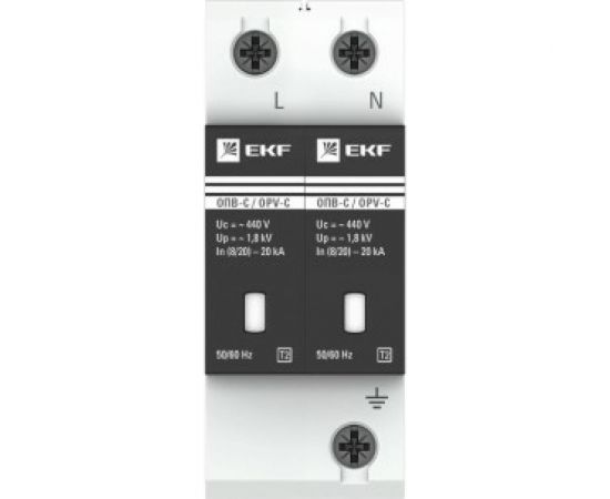 Ограничитель импульсных напряжений EKF серии ОПВ-C/2P In 20кА 400В EKF opv-c2 – изображение 2