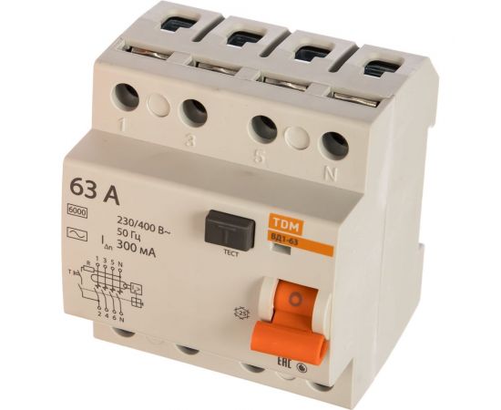 Устройство защитного отключения ВД1-63 4Р 63А 300мА TDM SQ0203-0043 – изображение 2