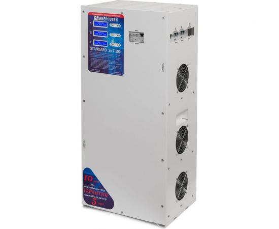 Стабилизатор напряжения 3 фазы (7500 х 3 ±7 В 245-460 В) Энерготех STANDARD 514511 – изображение 3