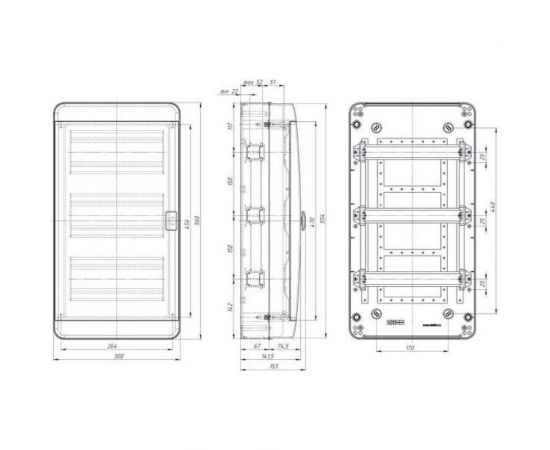 Щит Tekfor навесной 54 мод. IP65, прозрачная зеленая дверца BNZ 65-54-1 01-03-062 – изображение 3