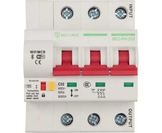 Умный Wi-Fi автоматический выключатель SECURIC 3P/32А SEC-HV-332 – изображение 4