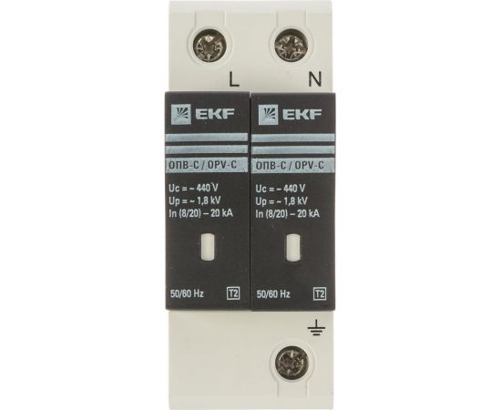 Ограничитель импульсных напряжений EKF серии ОПВ-C/2P In 20кА 400В EKF opv-c2 – изображение 4