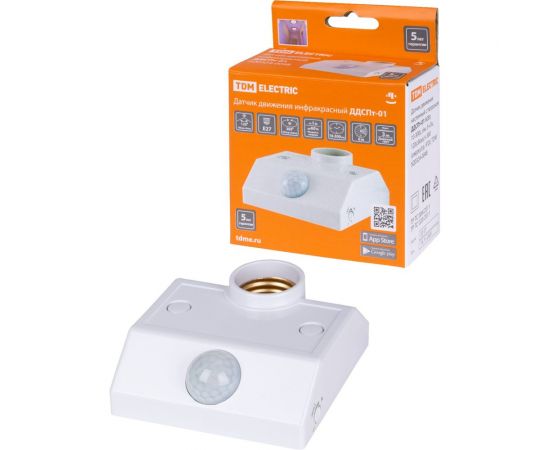 Датчик движения TDM ДДСПт-01 60Вт, 10-300с, 6м, 3+Лк, 120сбоку+360сверху гр, IP20, SQ0324-0048 – изображение 7