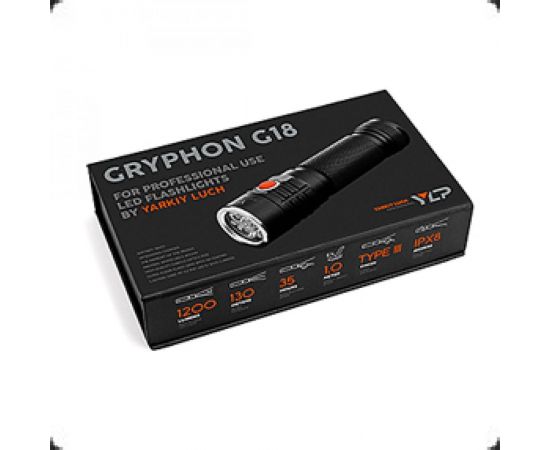 Фонарь ЯРКИЙ ЛУЧ YLP G18 Gryphon трипл Sams. LH351D HI-CRI 1200лм, 5реж, IPX8, встр.ЗУ, акк. 2600mAh 4606400001546 – изображение 7