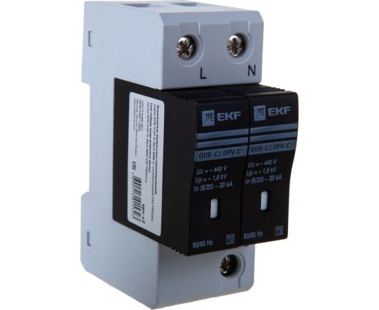 Ограничитель импульсных напряжений EKF серии ОПВ-C/2P In 20кА 400В EKF opv-c2 – изображение 8
