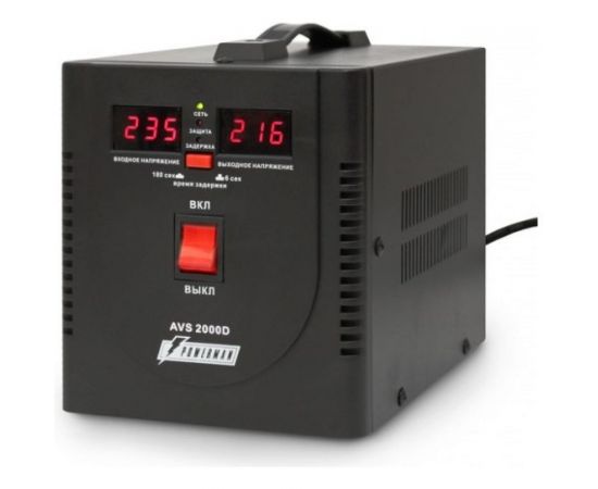 Стабилизатор напряжения Powerman 1ф 2 кВА AVS 2000 D Black 6028664 