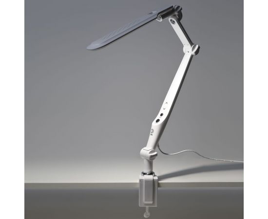 Настольный светодиодный светильник ЭРА NLED-496-12W-W на струбцине, белый Б0052766 
