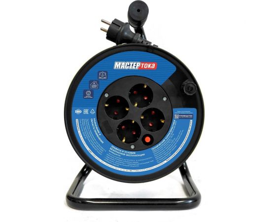 Удлинитель-катушка Мастер Тока КГТТбм 3x2,5 черн 4гн 30м. с/з ВПК морозостойкий УКР0022 