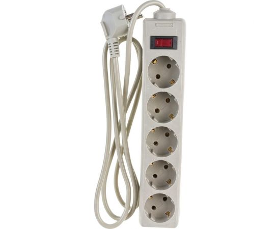 Удлинитель ExeGate EC-5-1 8G 5 евро с заземлением 1.8м защита от перегрузки выключатель с подсветкой серый 285798 