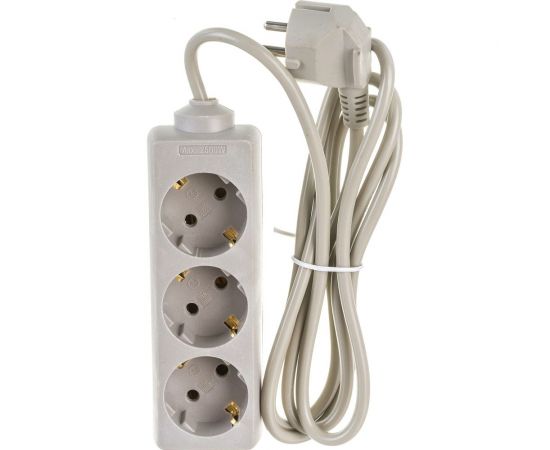 Удлинитель ExeGate ECE-3-1.8G 3 евророзетки с заземлением, 1.8м, серый 285802 