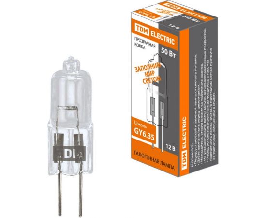 Капсульная галогенная лампа TDM JC - 50 Вт - 12 В - GY6.35 прозрачная SQ0341-0063 