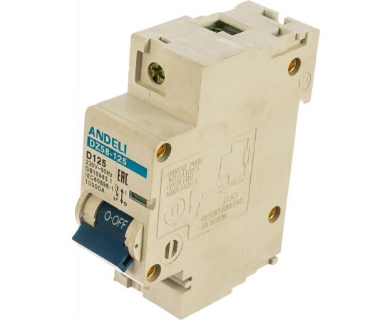 Автоматический выключатель ANDELI DZ58-125 1P 125A х-ка 8-12In ADL01-634 