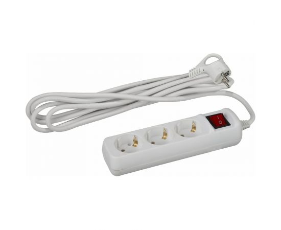 Удлинитель ЭРА U-3es-5m Россия с заземлением, 3x1мм2, 16A, ПВС, с выкл, 3гн, 5м Б0028379 