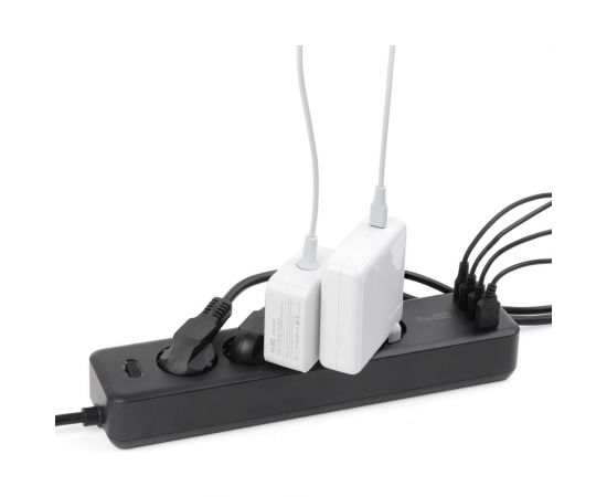 Сетевой фильтр TopOn TOP-PWS4 4 розетки, 3 USB, Type-C, PD 20W QC3.0, 4000W, 3м Черный TOP-PWS4B-3 – изображение 2