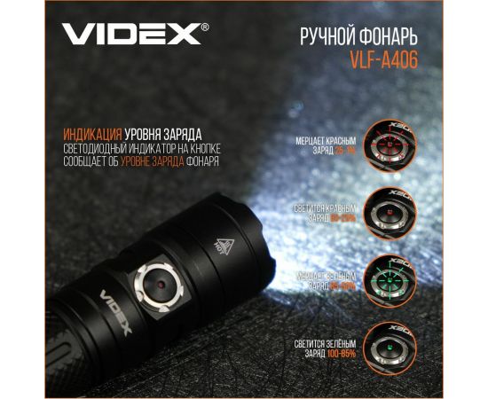 Портативный светодиодный фонарик Videx A406 4000Lm 6500K VLF-A406 – изображение 11