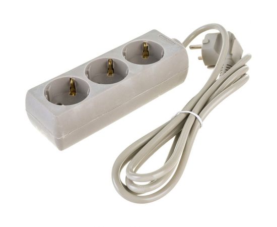 Удлинитель ExeGate ECE-3-1.8G 3 евророзетки с заземлением, 1.8м, серый 285802 – изображение 2