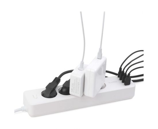 Сетевой фильтр TopOn TOP-PWS4 4 розетки, 3 USB, Type-C, PD 20W QC3.0, 4000W, 3м Белый TOP-PWS4-3 – изображение 2