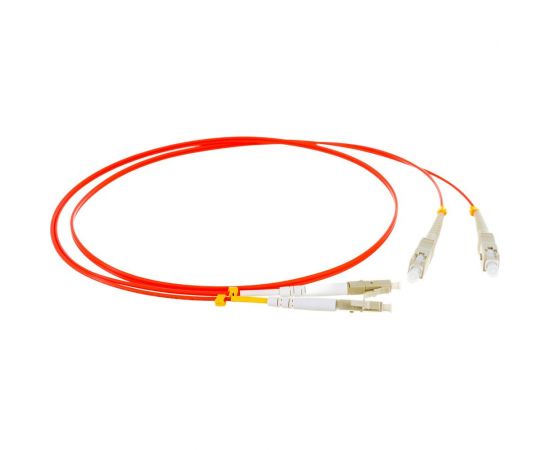 Волоконно-оптический шнур Hyperline FC-D2-50-LC/PR-SC/PR-H-1M-LSZH-OR патч-корд MM 50/12 28384 – изображение 2