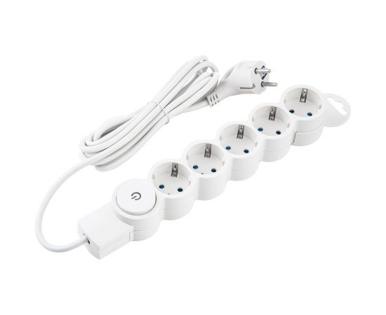 Сетевой фильтр duwi 5 гнезд, с выключателем, с заземлением, со шторками,3 м, цвет белый 32576 5 – изображение 2