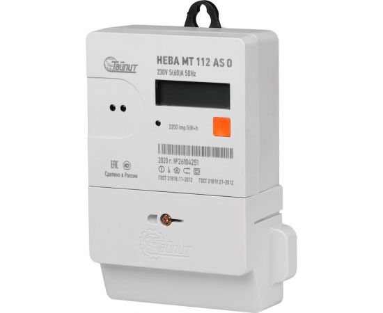 Счетчик электроэнергии ТАЙПИТ НЕВА МТ 112 AS O 5(60)A 78 регион 1-фазный 6127634 – изображение 2