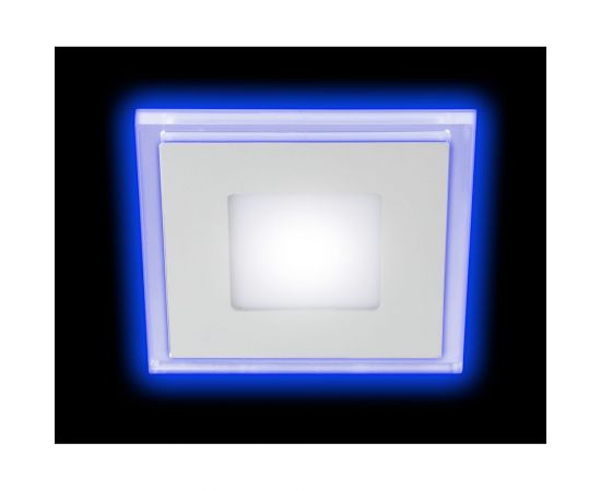 Светодиодный квадратный светильник ЭРА LED 4-9 BL c cиней подсветкой LED 9W 540LM 220V 4000K Б0017496 – изображение 2