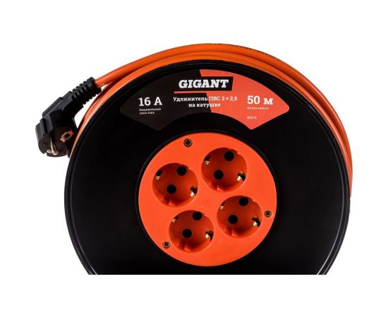 Удлинитель Gigant ПВС 3x2,5 50м на катушке 80076 – изображение 2