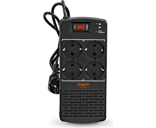 Стабилизатор ExeGate Power AD5000-500 500VA/300W, диапазон 150-280В, 4 евророзетки 285941 – изображение 3