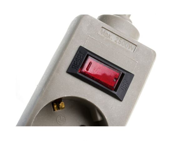 Удлинитель ExeGate EC-5-1 8G 5 евро с заземлением 1.8м защита от перегрузки выключатель с подсветкой серый 285798 – изображение 3