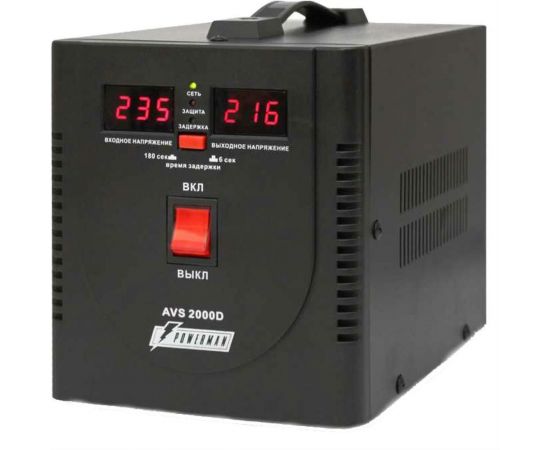 Стабилизатор напряжения Powerman 1ф 2 кВА AVS 2000 D Black 6028664 – изображение 4