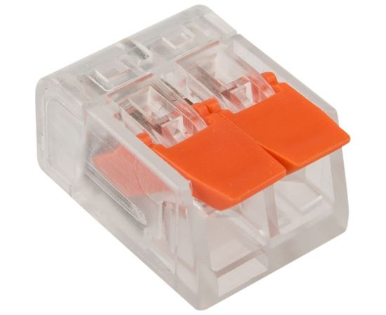 Соединительная 2-проводная клемма REXANT с рычажком 0.14-4 мм2 прозрачная 20 шт 07-5202-20 – изображение 4