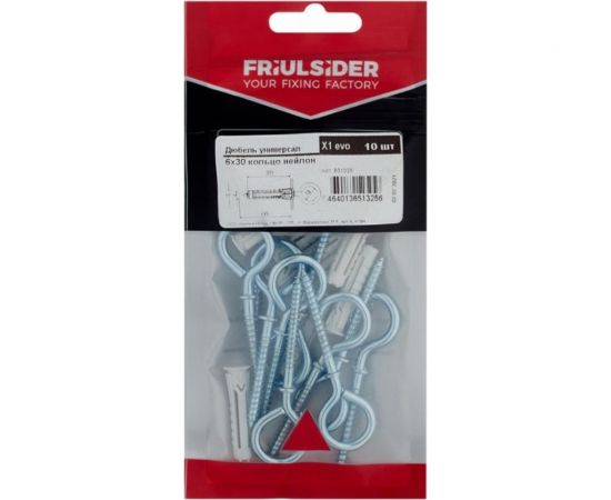 Универсальный нейлоновый дюбель Friulsider X1 evo 6x30 кольцо 831025 – изображение 4