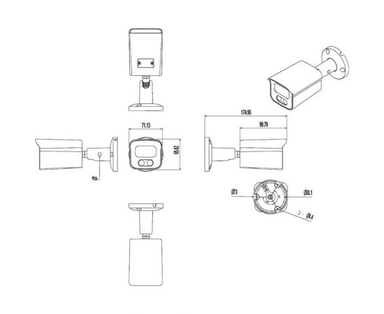 Уличная IP видеокамера Amatek AC-IS803AE 2.8 mm 7000539 – изображение 4