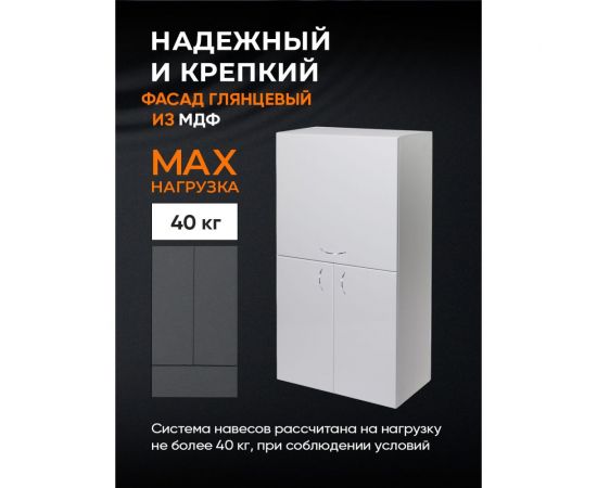 Навесной шкаф ORANGE СМАЙЛ с откидной дверцей, белый SM-60SR2 – изображение 5