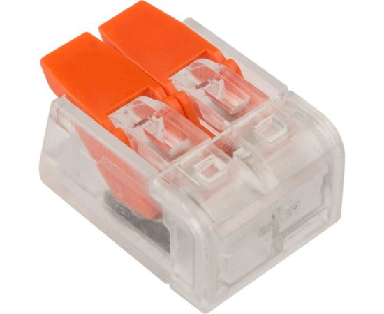 Соединительная 2-проводная клемма REXANT с рычажком 0.14-4 мм2 прозрачная 20 шт 07-5202-20 – изображение 5