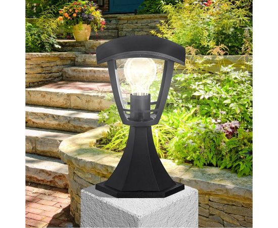 Садово-парковый напольный светильник ЭРА 4-гранный, черный, 29 см, E27, IP44 У1 НТУ 0740001 Валенсия Б0051189 – изображение 6