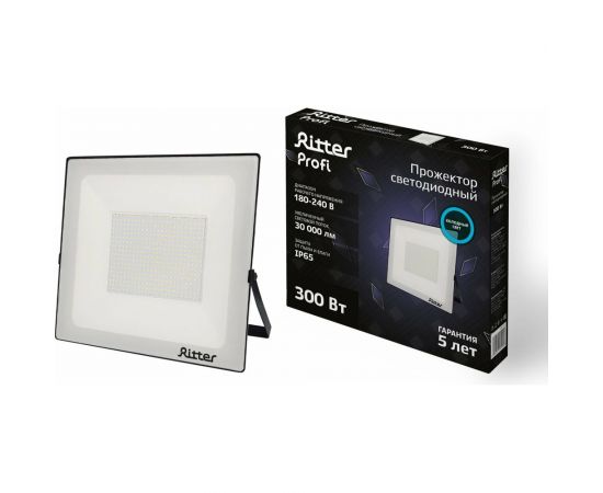 Светодиодный прожектор RITTER серия PROFI 230В 300 Вт 6500К 30000Лм IP65 черный 53413 0 