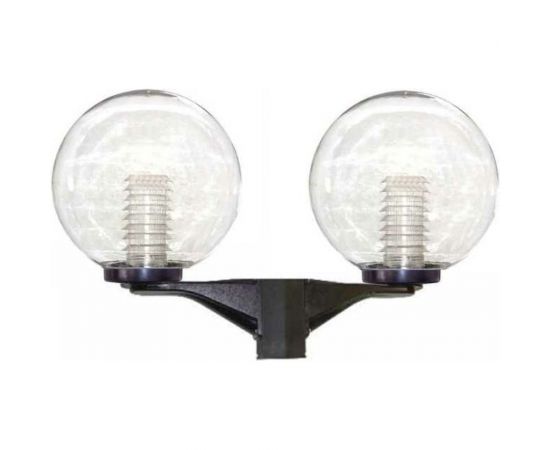 Светильник ЭЛЕТЕХ Шар 300 Б НТУ 06-2x150-01 проз. пк с растром IP44/корпус плоский черный ф60 ИУ 1030480196 