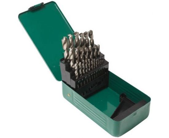 Набор сверл по металлу HSS 4241 в металлическом футляре (25 шт; 1-13 мм; шаг 0.5 мм) ROCKFORCE RF-924U25 