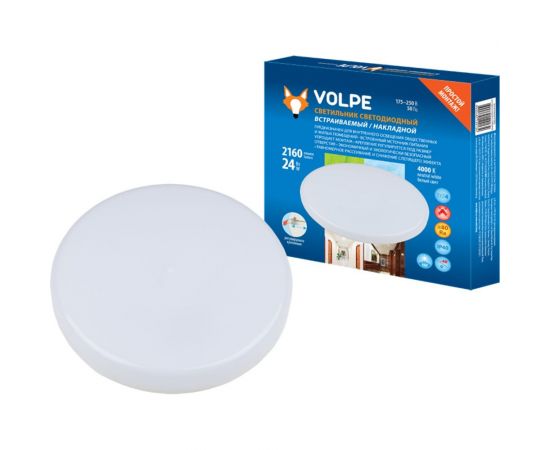 Светодиодный светильник Volpe ULM-Q250 24W/4000K WHITE встраиваемый/накладной UL-00006757 