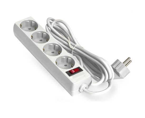 Удлинитель ExeGate EC-4-3W 4евро с заземлением, 3м, выключатель с подсветкой, белый 279400 