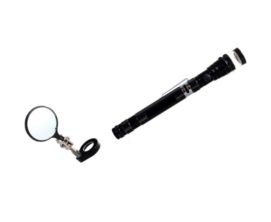 Фонарик WIEDERKRAFT на гибкой рукоятке с зеркалом WDK-65453 