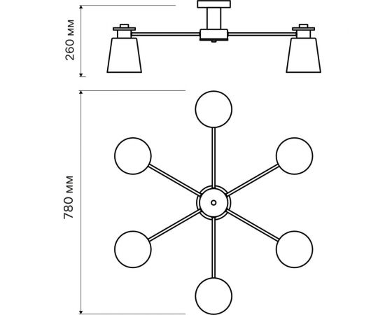 Потолочная люстра RITTER VOLANTE 6хE27 780x780x260мм металл дерево белый дерево 52443 4 – изображение 11