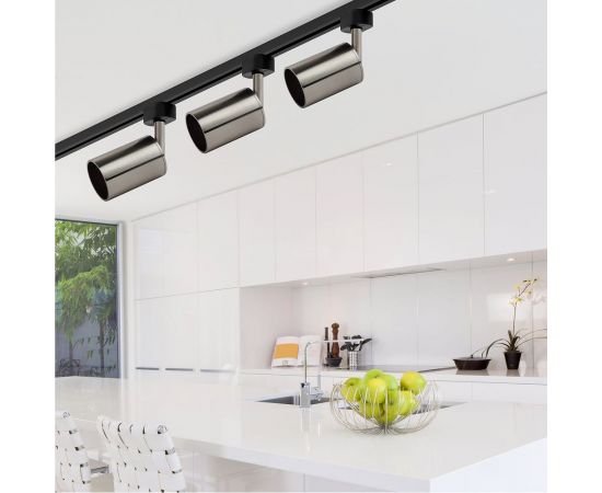 Трековый светильник ЭРА TR14GU10 SN GU10, 55х165 мм, сатин никель, 50/1200 Б0044306 – изображение 2