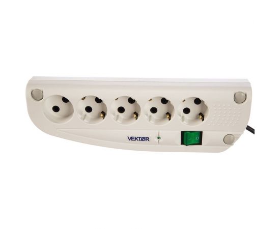 Сетевой фильтр Vektor COM светло-серый 1. 8-2м 7748 – изображение 2
