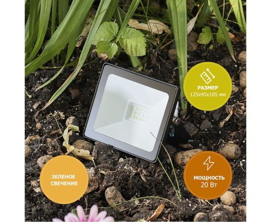 Светодиодный прожектор REXANT 20 Вт зеленое свечение 605-015 – изображение 3