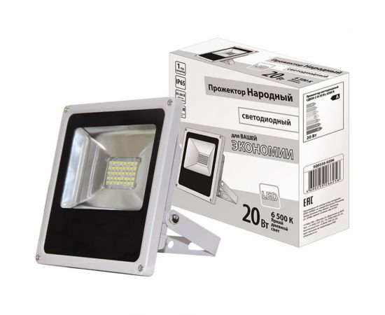 Светодиодный прожектор TDM СДО20-2-Н, 20Вт, 6500К, серый SQ0336-0206 – изображение 4